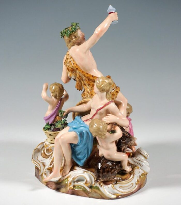 bacchanal with wine barrel group attributed to kaendler meyer for meissen germany 1870s 3