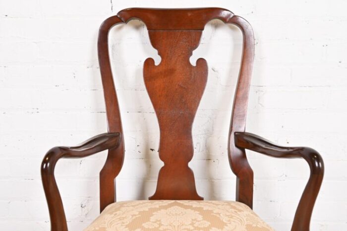 baker furniture historic charleston queen anne carved mahogany dining armchairs pair 2429