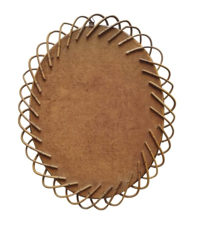 bamboo and rattan wall mirror italy 1960s 5