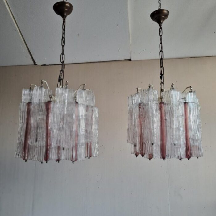 bark hanging lights by toni zuccheri for venini 1970s set of 2 8530