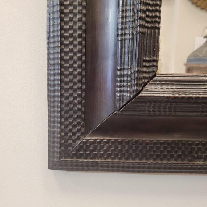 baroque mirror with ebonized and curly wood frame 18th century 6937