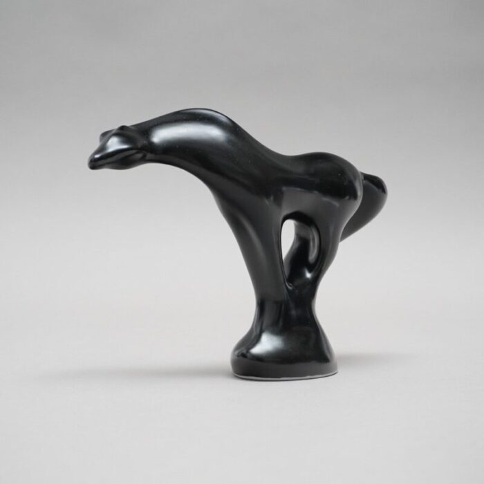 black porcelain horse by jaroslav jezek for royal dux 3