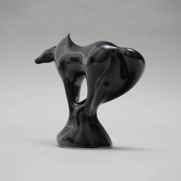 black porcelain horse by jaroslav jezek for royal dux 7