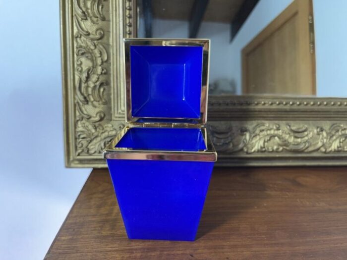 blue opaline opalin box 1900s 2