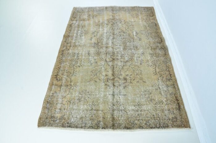 bohemian handknotted oushak rug 1960 1