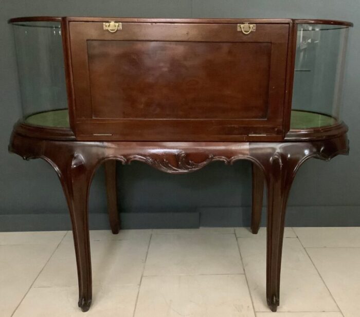 bow ended mahogany shop display cabinet 5875