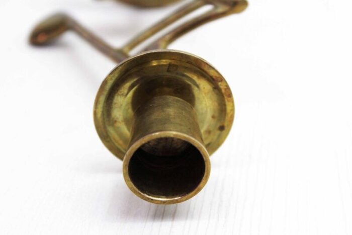 brass music note candleholder 1970s 5