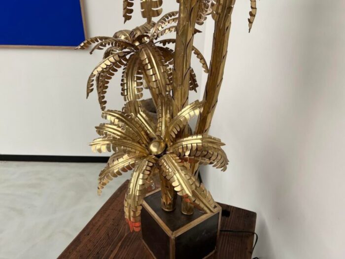 brass palm tree table lamp with 4 trunks 0188