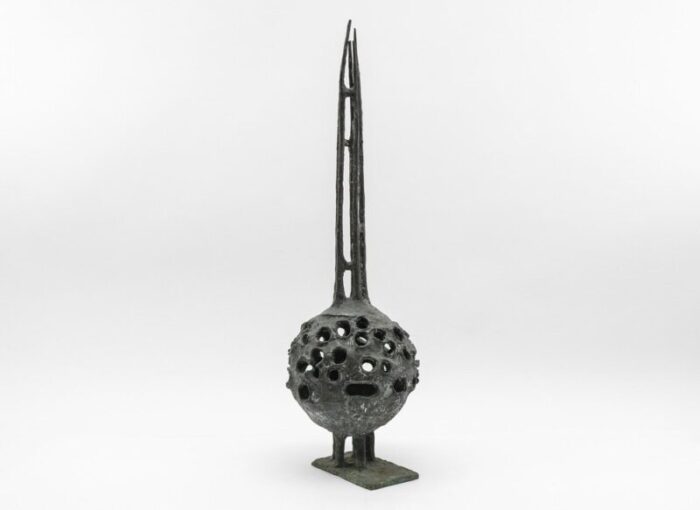 bronze ball fountain from nuremberg aok by guenther rossow 1970s 1