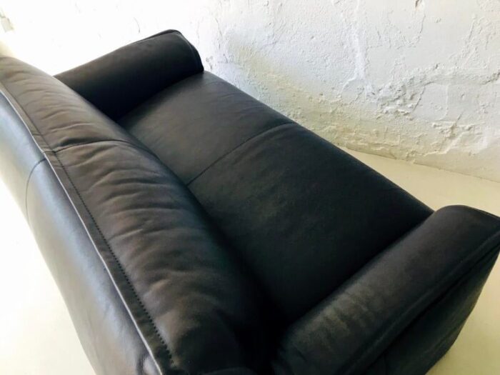 brown buffalo leather sofa from leolux 1970s 2036