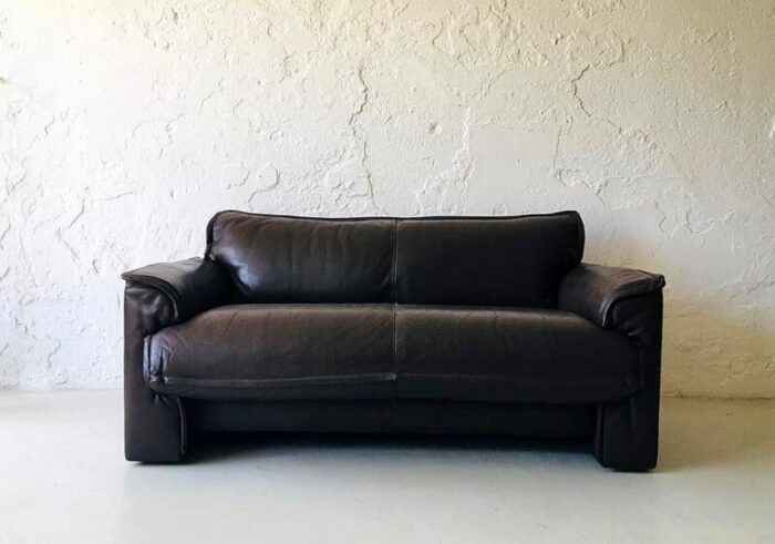 brown buffalo leather sofa from leolux 1970s 5706