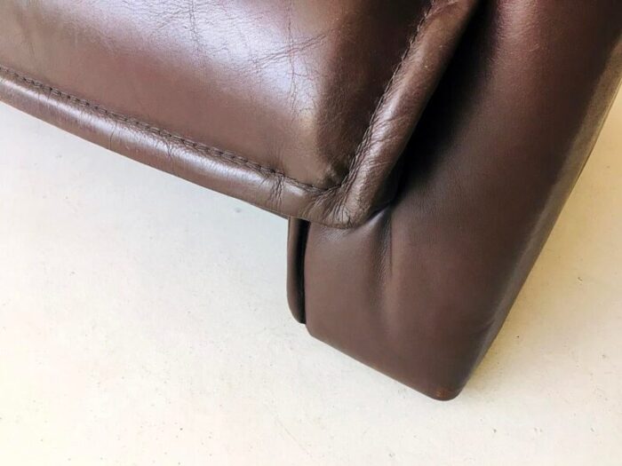 brown buffalo leather sofa from leolux 1970s 6650