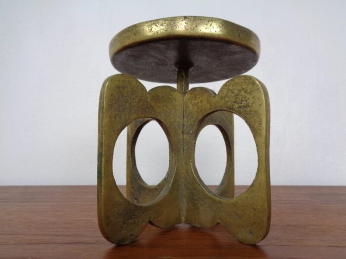 brutalist bronze candle holder 1960s 1