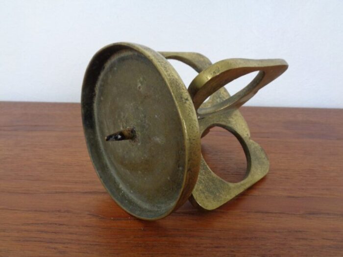 brutalist bronze candle holder 1960s 10