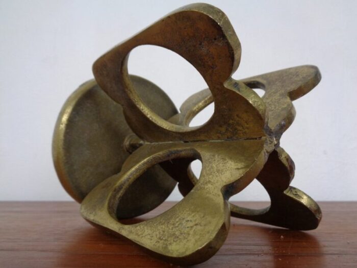 brutalist bronze candle holder 1960s 14