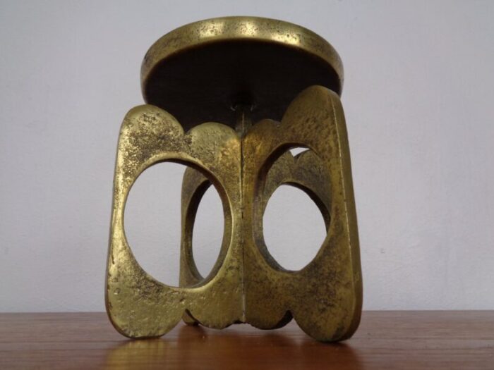 brutalist bronze candle holder 1960s 4