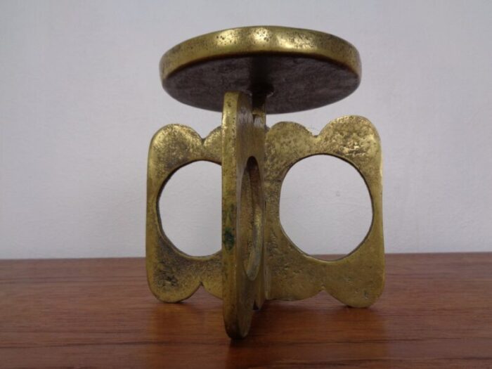 brutalist bronze candle holder 1960s 5