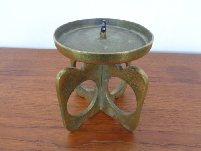 brutalist bronze candle holder 1960s 7