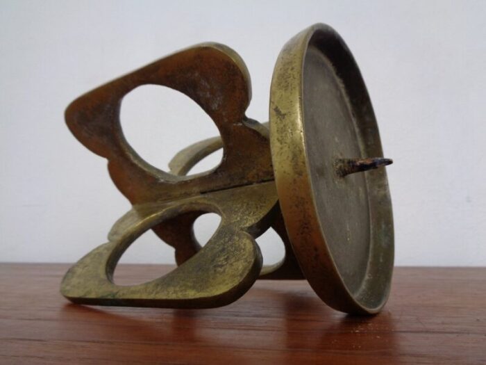 brutalist bronze candle holder 1960s 8