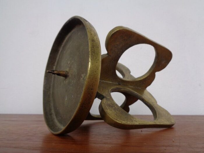 brutalist bronze candle holder 1960s 9