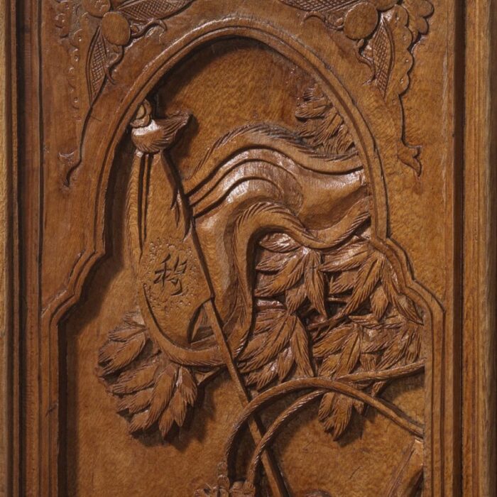 camphor wood panel in carved relief 2