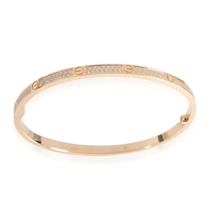 cartier love bracelet small model paved yellow gold 4075