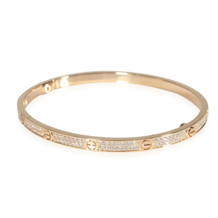 cartier love bracelet small model paved yellow gold 6864