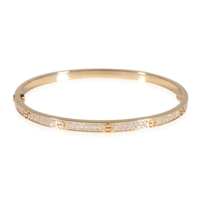 cartier love bracelet small model paved yellow gold 7285