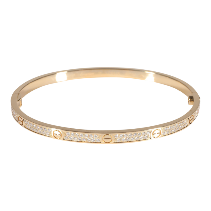 cartier love bracelet small model paved yellow gold 8823