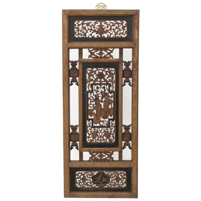 carved window panel in natural and black 1