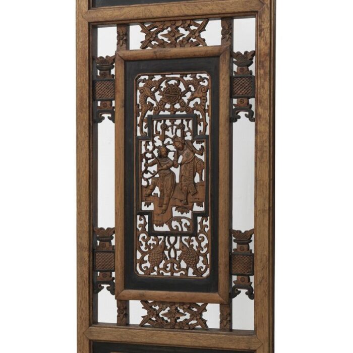 carved window panel in natural and black 2