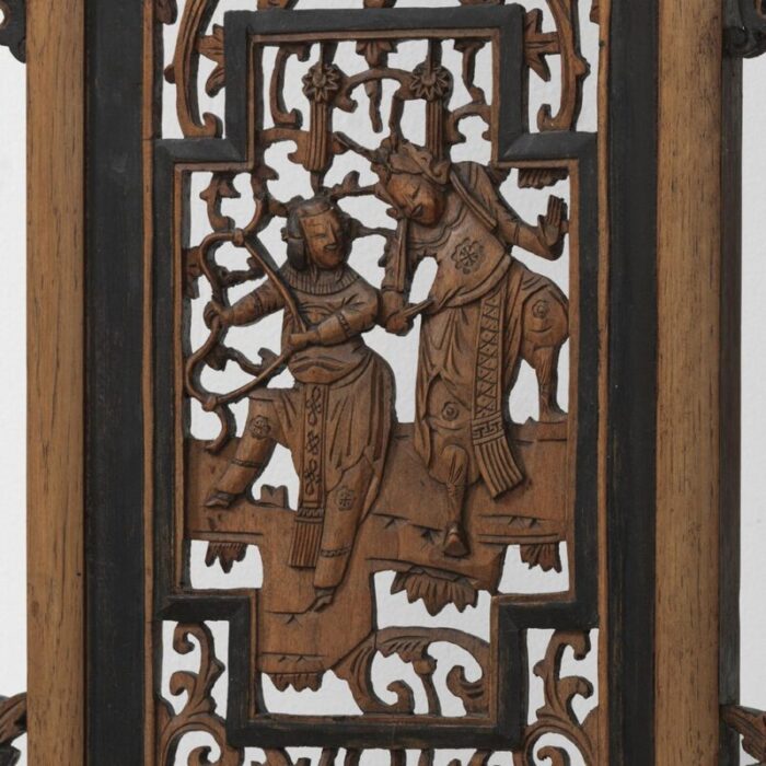 carved window panel in natural and black 3