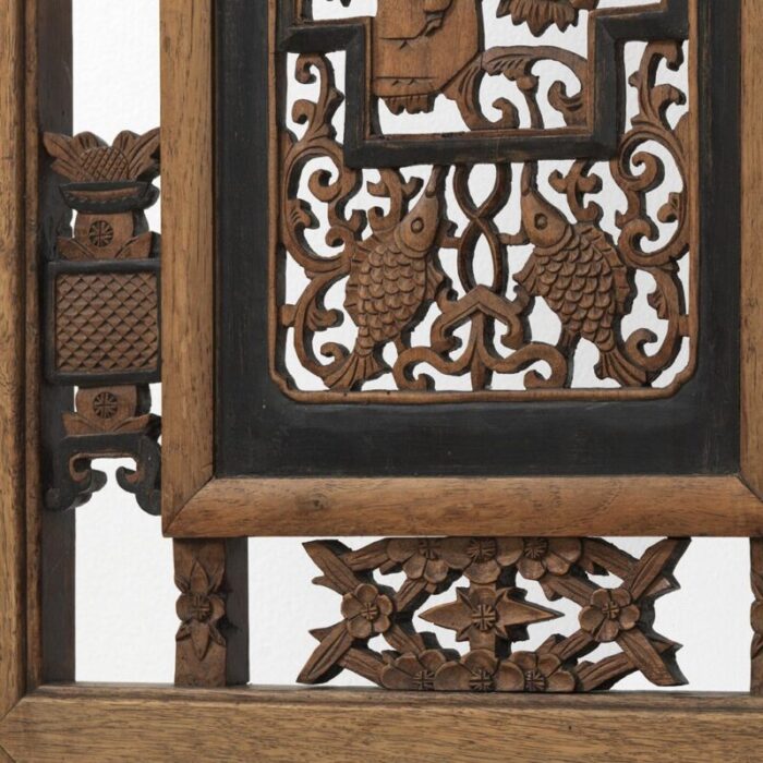 carved window panel in natural and black 5