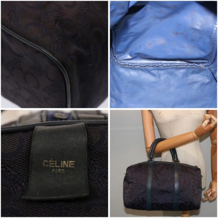 celine c macadam canvas boston bag navy auth 76017 1914