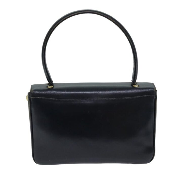 celine hand bag leather navy auth 76089 7324