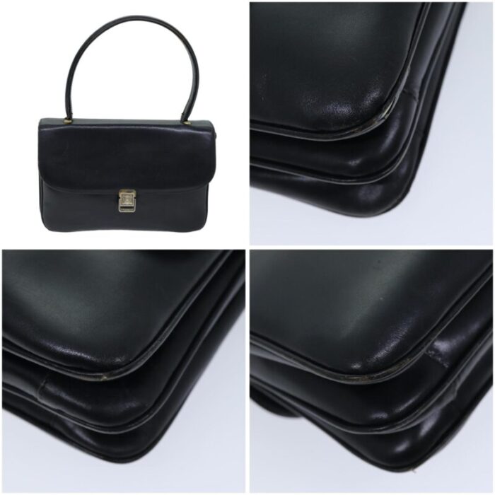 celine hand bag leather navy auth 76089 7542