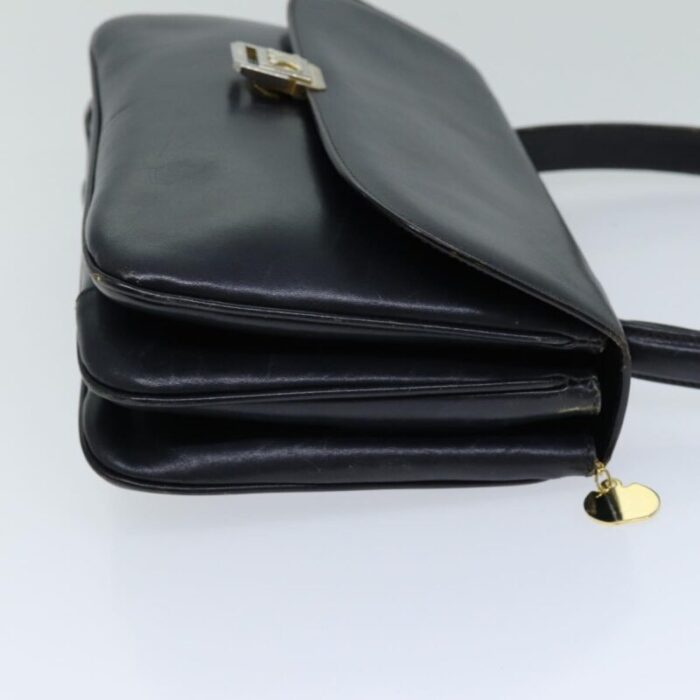 celine hand bag leather navy auth 76089 8454