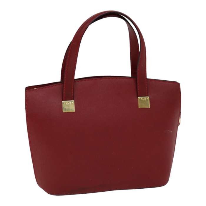 celine hand bag leather red auth 76090 2011