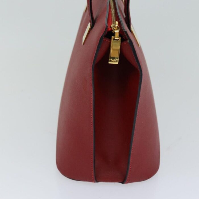 celine hand bag leather red auth 76090 6204