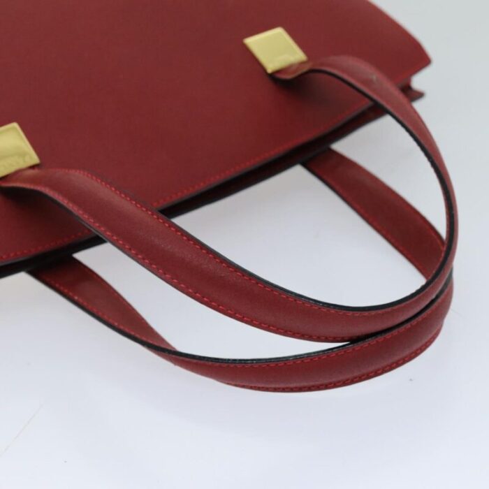 celine hand bag leather red auth 76090 8750