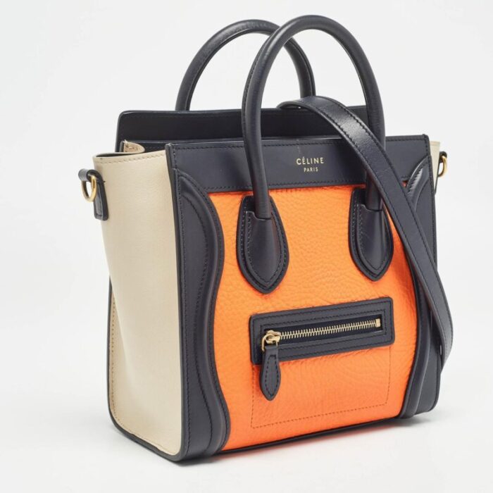 celine tricolor leather nano luggage tote 0120