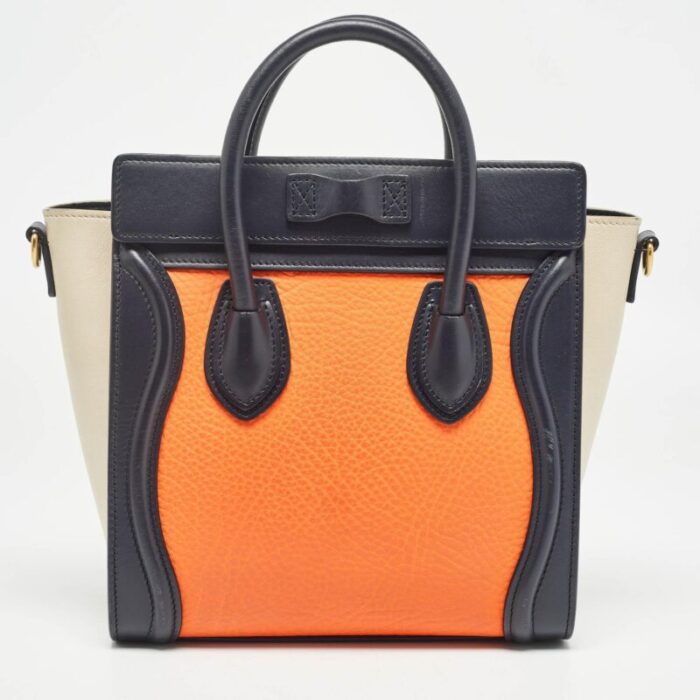 celine tricolor leather nano luggage tote 9019