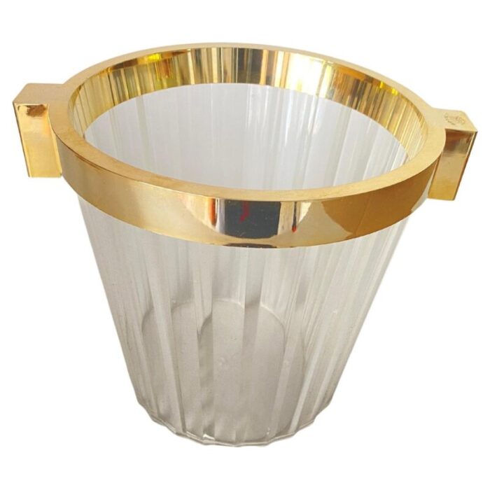 champagne bucket in transparent plastic and brass france 20th century 1