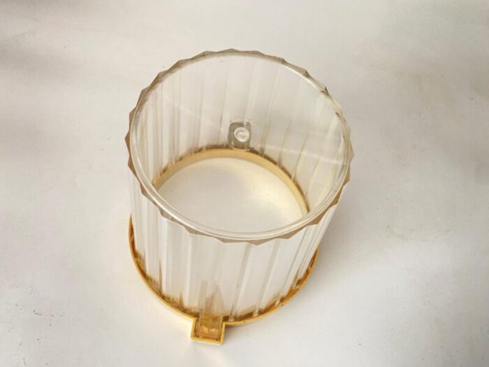 champagne bucket in transparent plastic and brass france 20th century 2