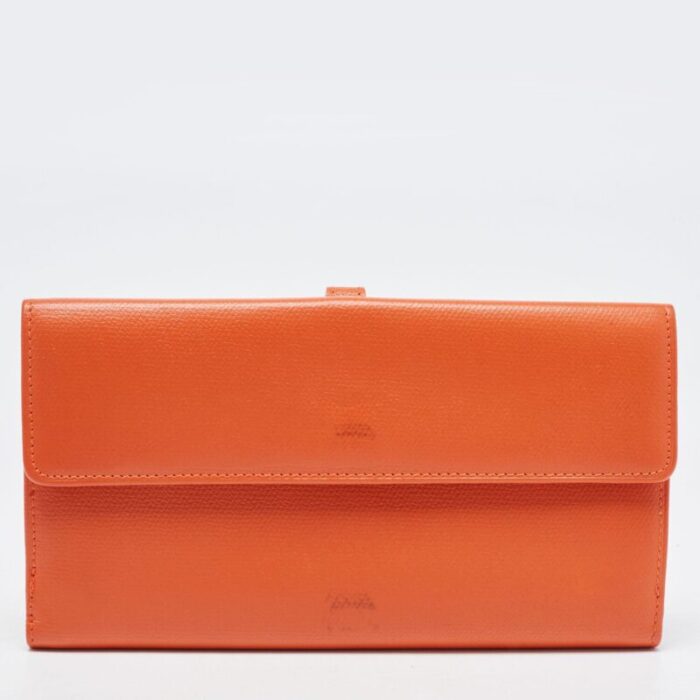 chanel orange leather cc flap continental wallet 8478