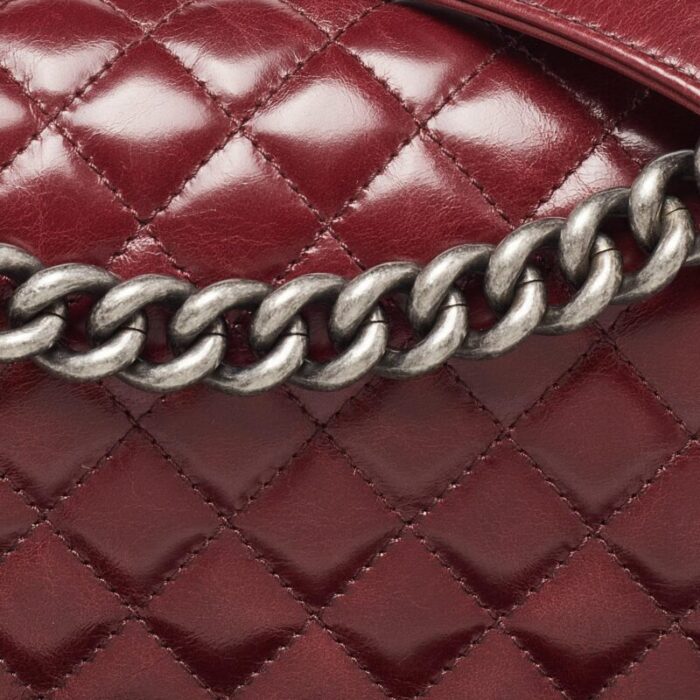 chanel red quilted leather medium interlaced chained boy flap bag 1438