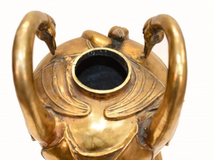 chinese dragon crane incense burner in bronze 11