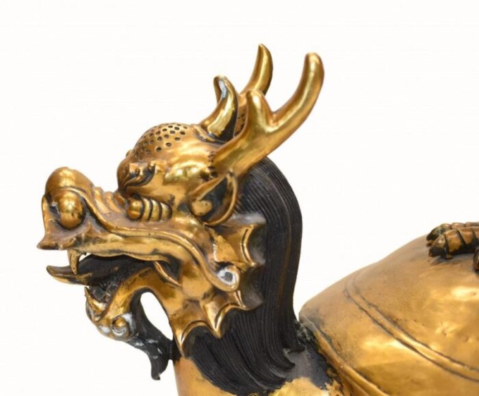 chinese dragon crane incense burner in bronze 6