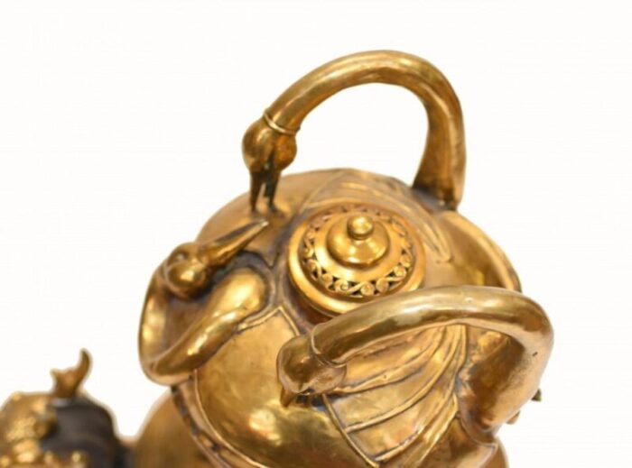 chinese dragon crane incense burner in bronze 8