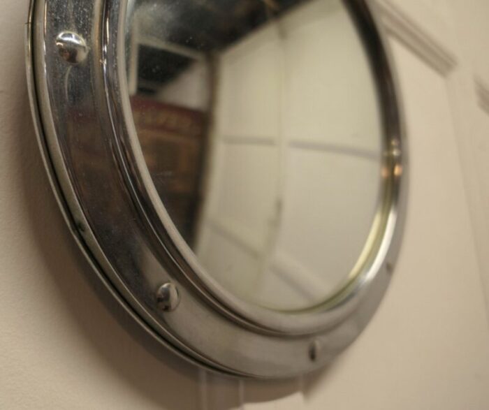 chrome convex wall mirror 1960s 3